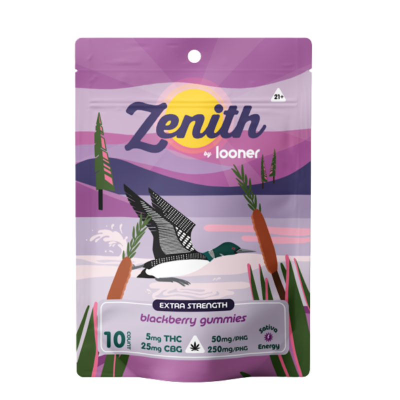 Zenith Gummies | Blackberry 5mg THC 25mg CBG | 10 count