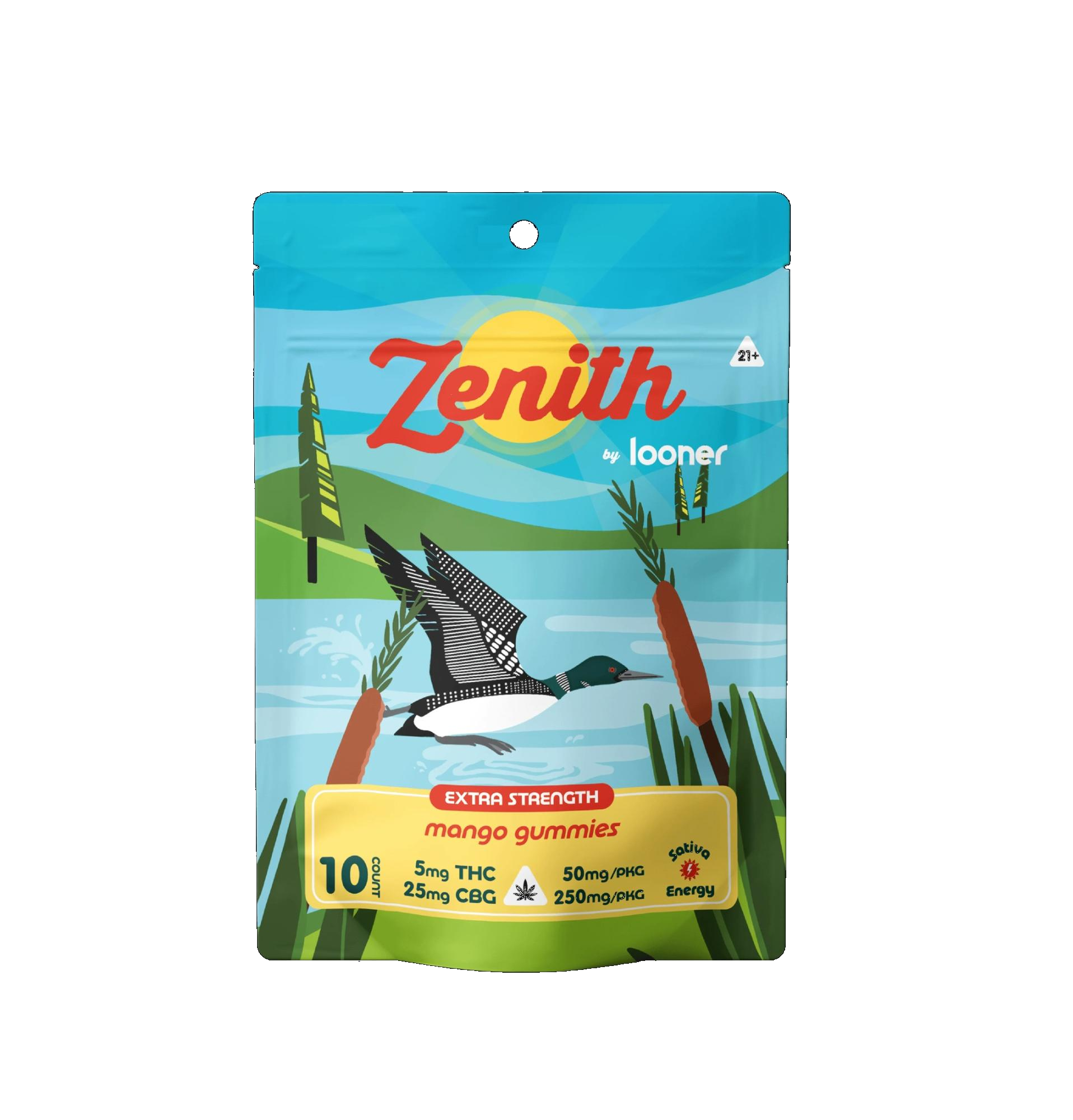 Zenith Gummies - Mango 5mg THC 25mg CBG - 10 count