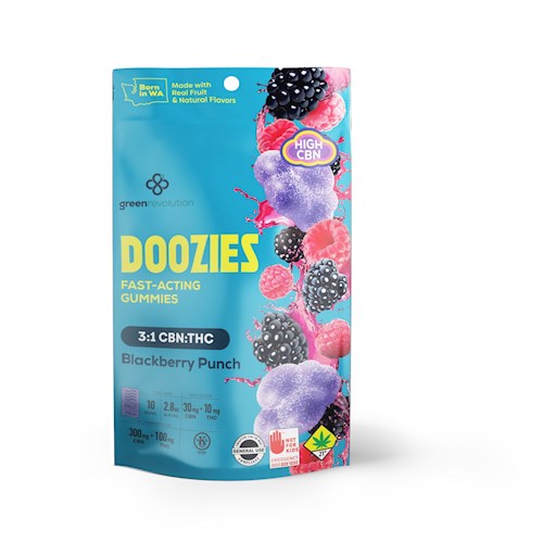 Doozies | Blackberry Punch | Fast-Acting Gummies | 10pk | DOH | 100mg THC : 300mg CBN