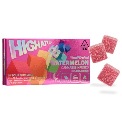 HIGHATUS - Sour Watermelon 10pk Gummies - 100mg - Edible