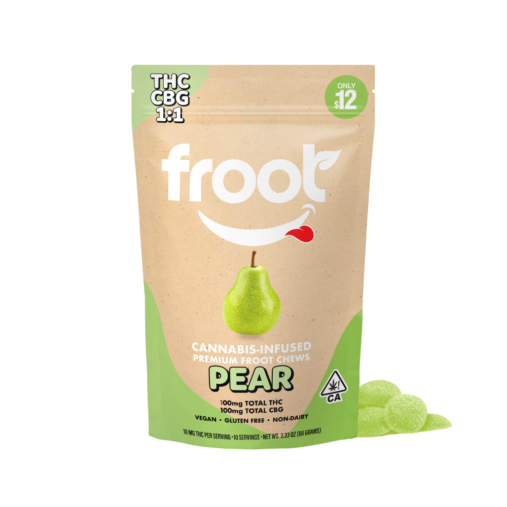 Edible: Pear 1:1 CBG Gummies (10-Pack) - 100mg
