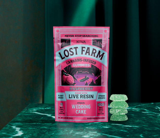 Lost Farms Wedding Cake x Raspberry Live Resin Gummies 100mg 20pk