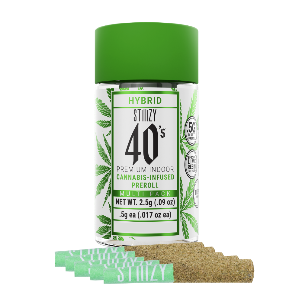 STIIIZY 40's Infused Preroll 5pk 2.5g - Gelato (H)