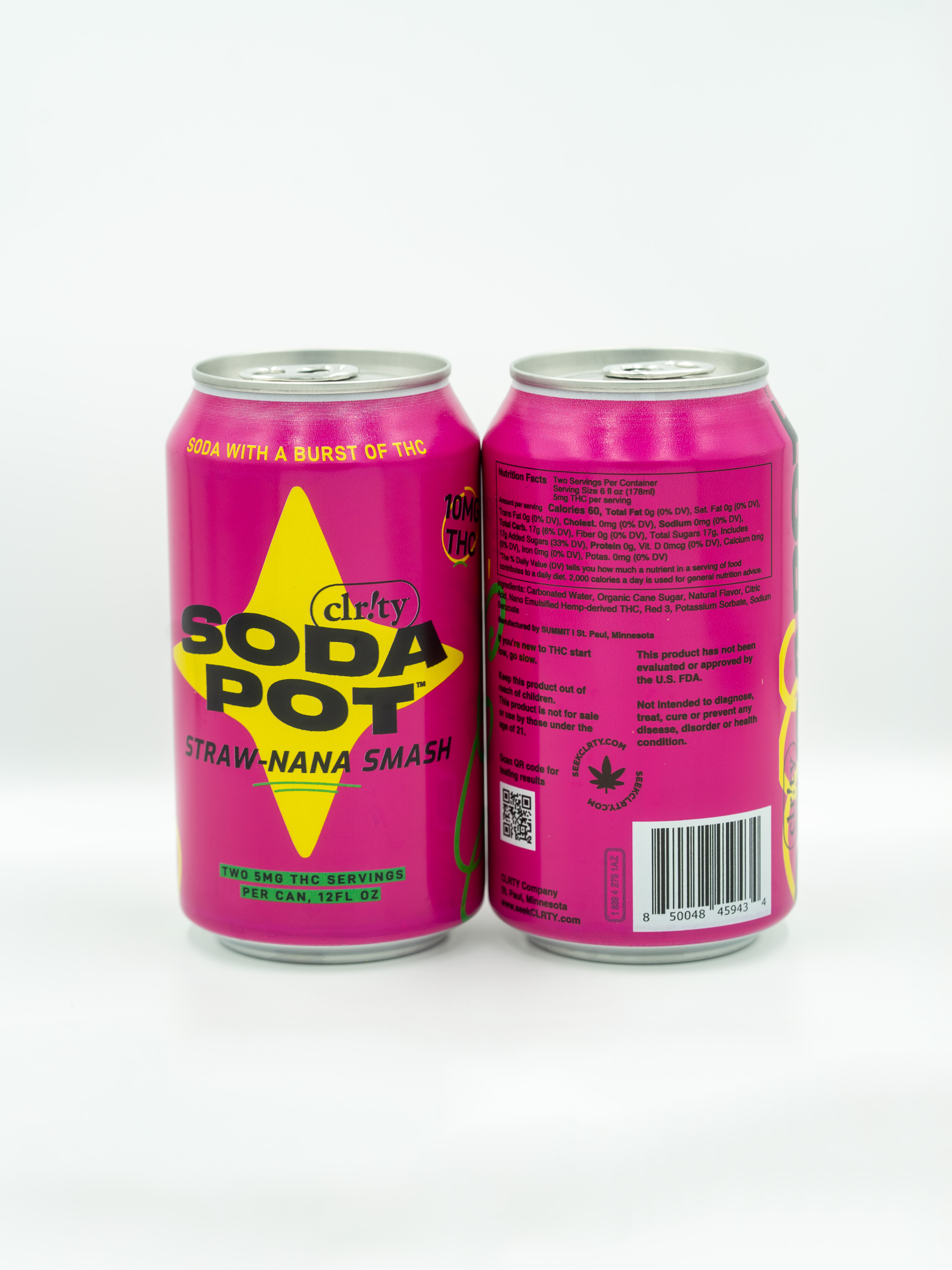 Clar!ty Soda Pot | Strawnana Soda Beverage | 10mg THC