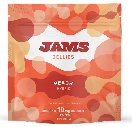 JAMS Jellies | Peach | Hybrid | 100mg/10pk Soft Chews