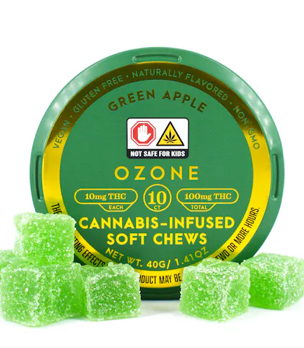 Ozone | Green Apple | 100mg/10pk Soft Chews