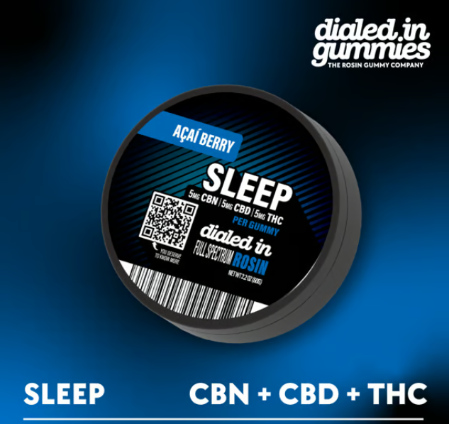 Dialed In Sleep 1:1:1 Acai Berry Rosin Gummies 100mg 20pk (CBN:CBD:THC)