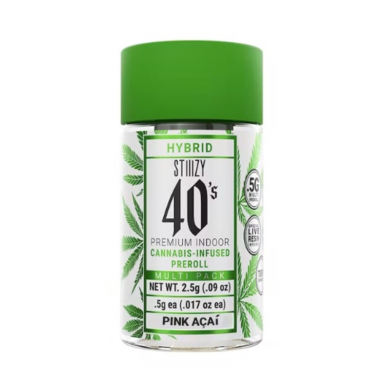 STIIIZY - 40's Mini Preroll - Pink Acai - (5pk) - 2.5 Grams