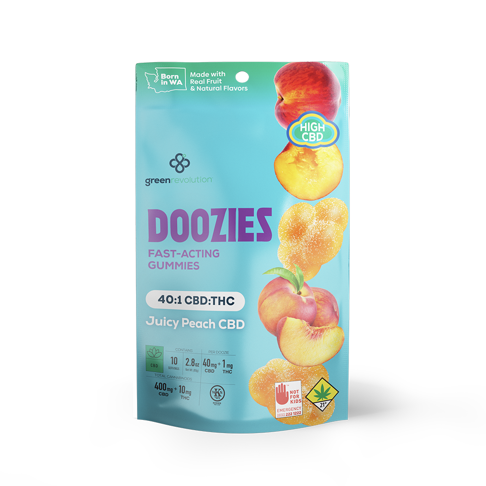 Doozies | Juicy Peach CBD | 10pk | DOH | 600mg CBD : 10mg THC