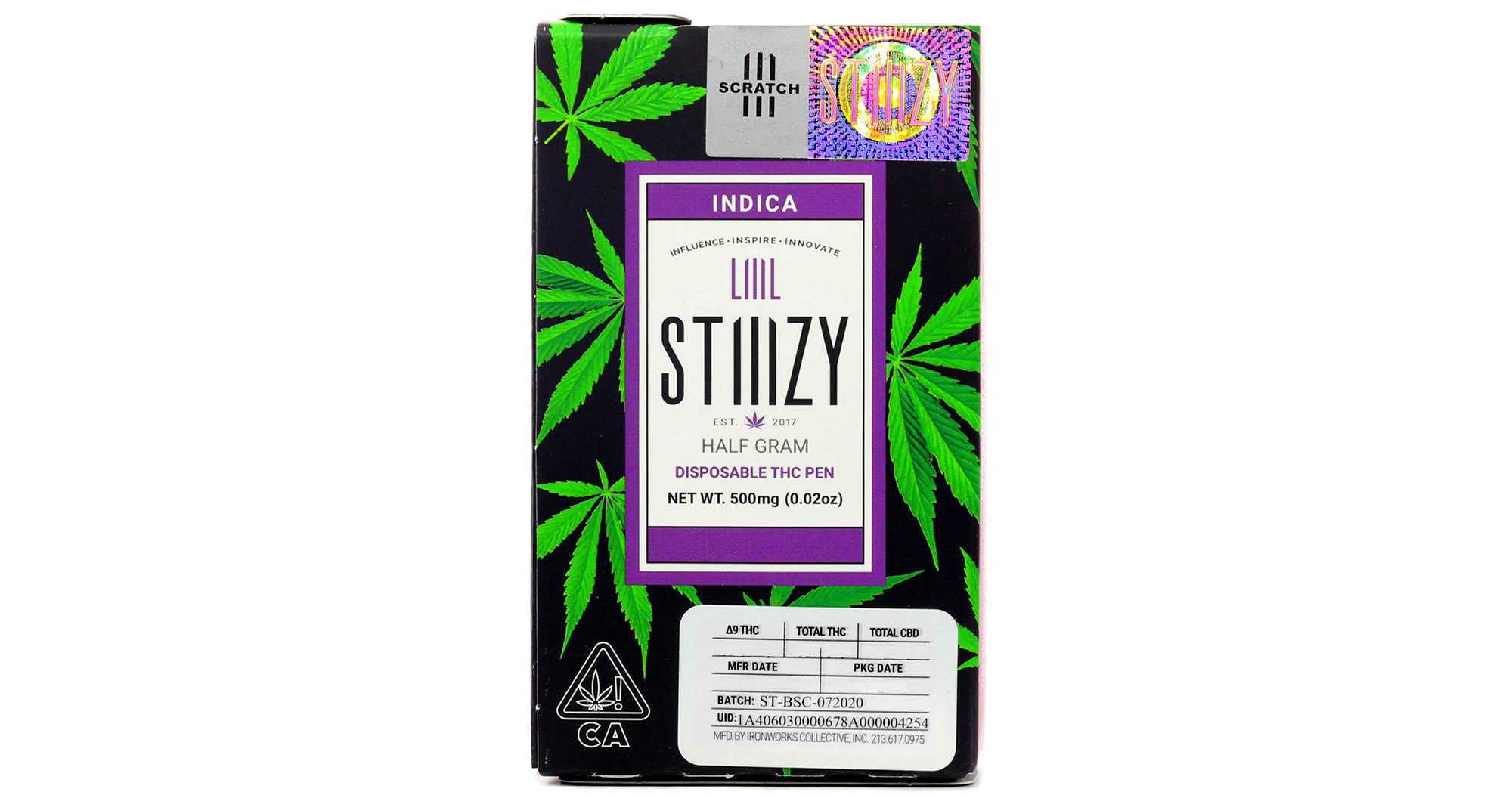 【Hybrid】Green Crack 1ml CBD 01 Mission Valley - Stiiizy - Green Crack Liquid Diamonds AIO