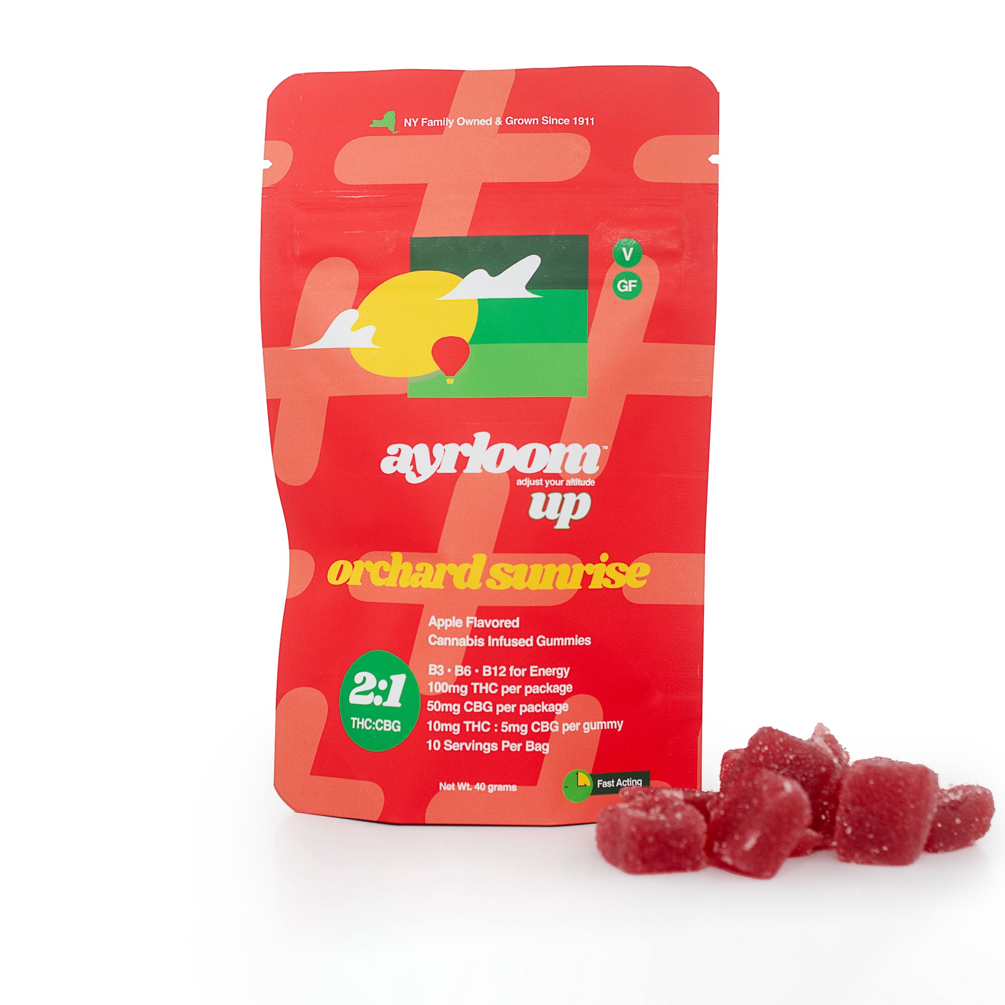 Orchard Sunrise 10mg Cranberry Apple 2:1 Gummies 10 Pack | ayrloom