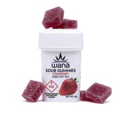 Strawberry 10:1 CBD/THC Sour Gummies Wana