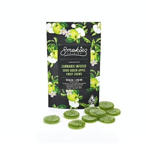 Smokiez Sour Green Apple Fruit Chews 100MG