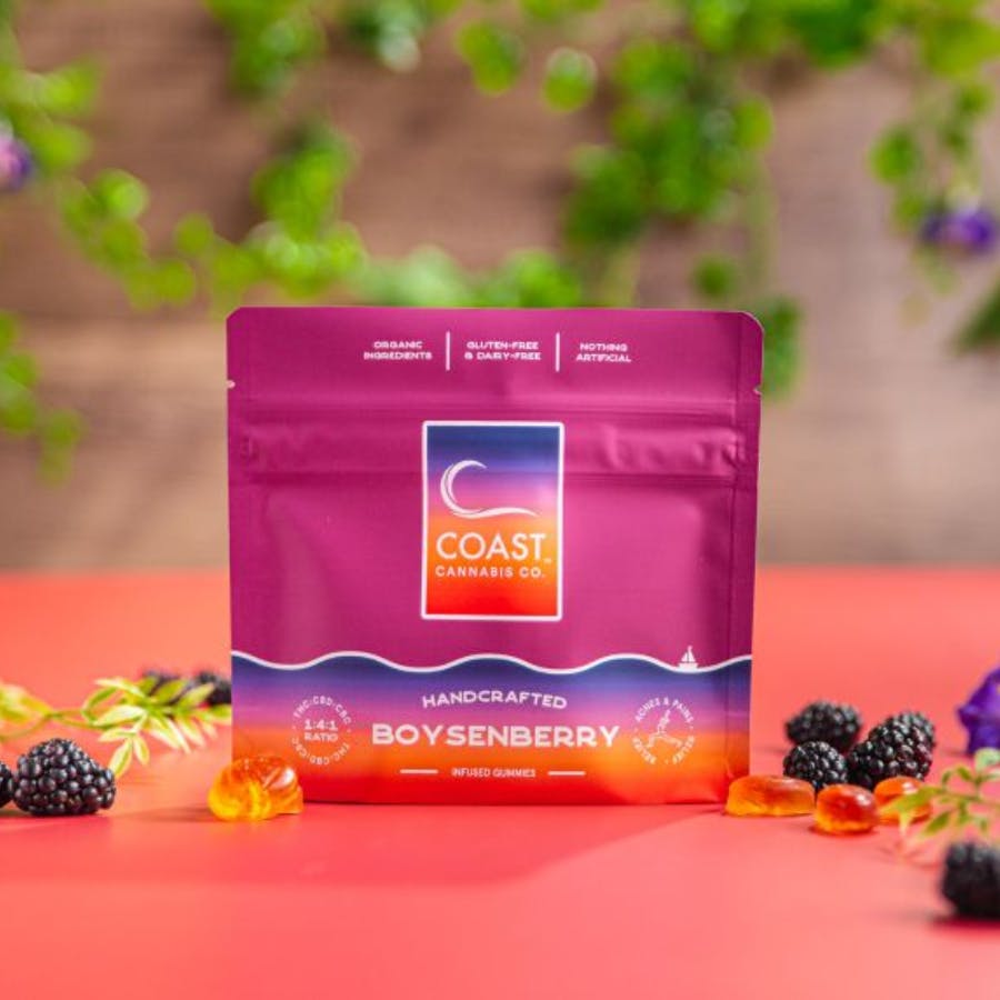 Coast 1:4:1 Boysenberry Gummies 100mg 20pk (THC:CBD:CBC) (GF/DF)