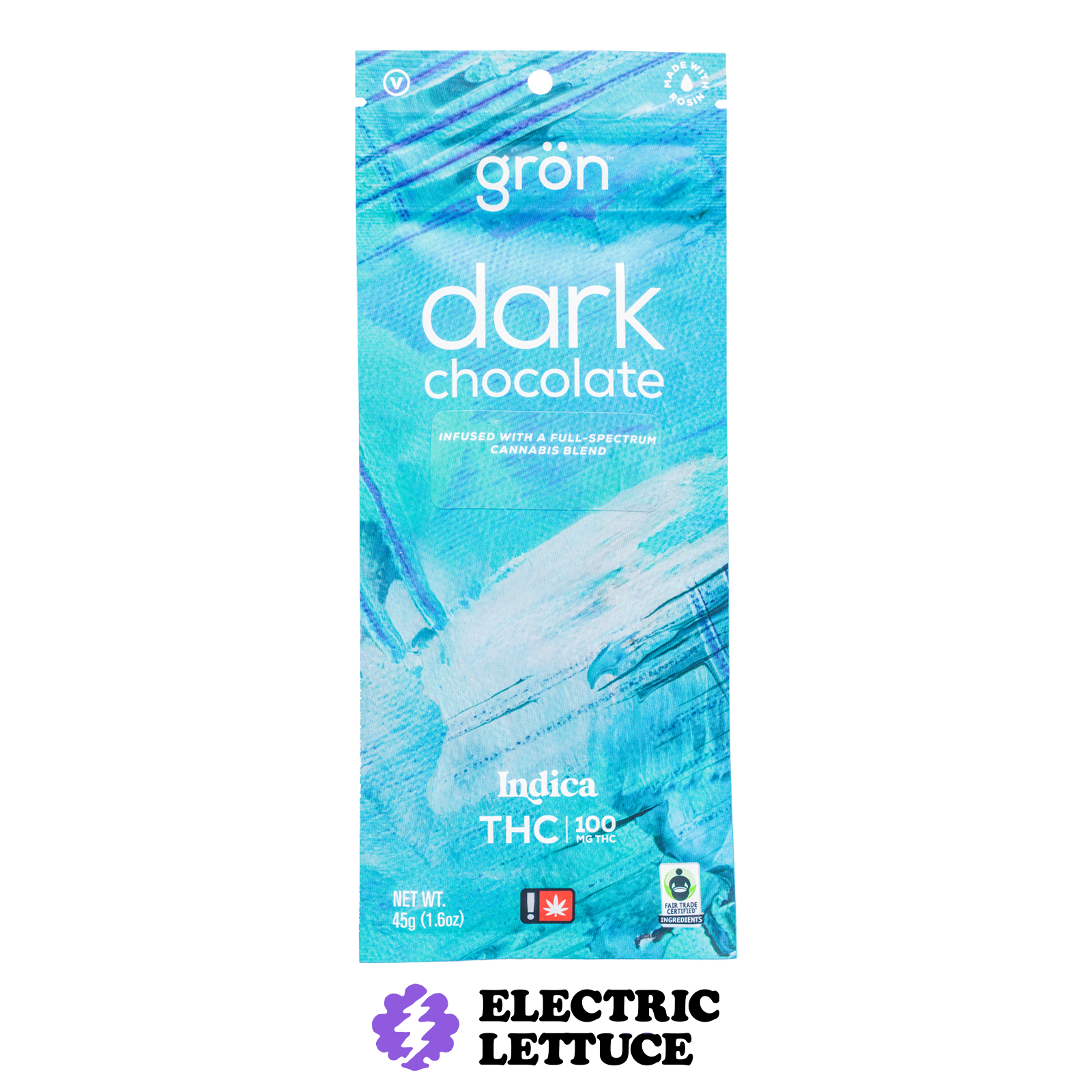 Gron THC Dark Chocolate Full Size Bar 100mg
