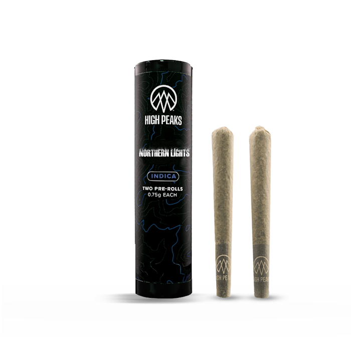 High peaks | Northern Lights | 2pk Pre-Roll | 1.5g Indica
