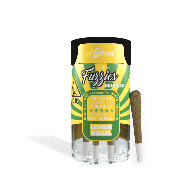 Fuzzies Delights Lemon Diesel (H) Mini Preroll 5pk 2.5g
