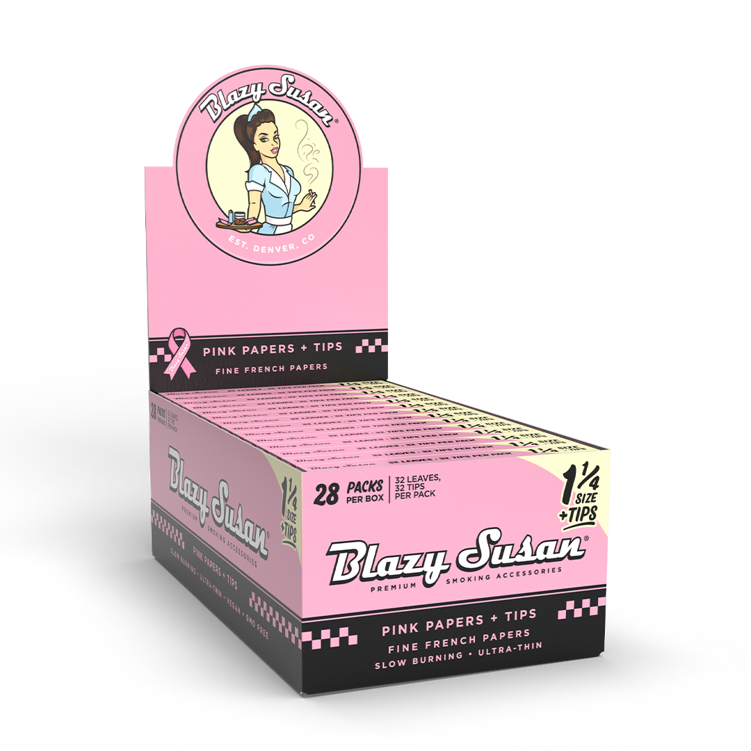 Blazy Susan | Rolling Papers + tips (1 1/4 size) | Pink