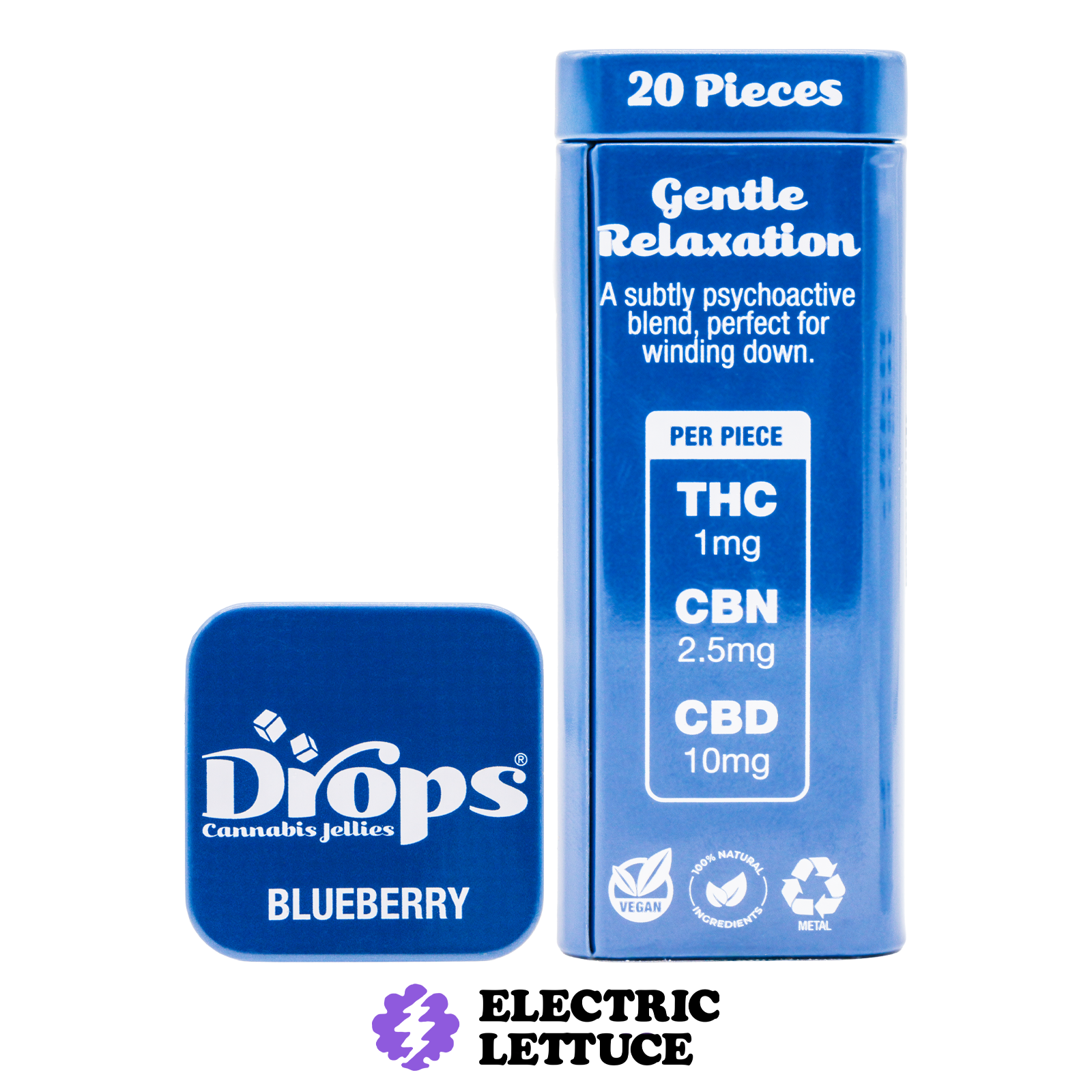 Drops Blueberry THC:CBN:CBD Gummy 20pk 100mg