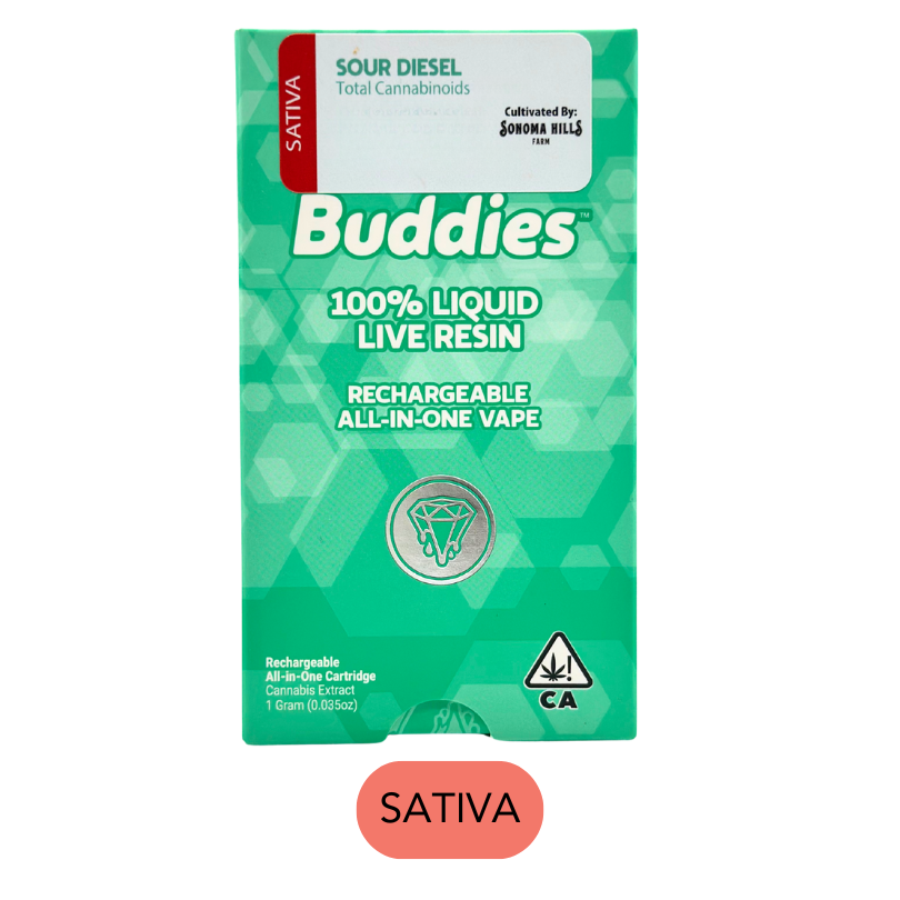 Buddies - Live Resin - Sour Diesel - RTU - 1.0g