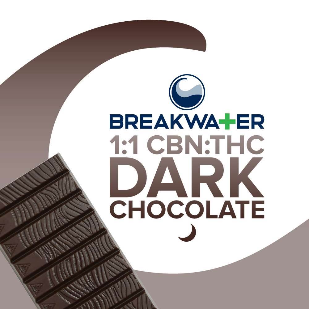 Breakwater | Edible | dark Chocolate | 1:1 CBN:THC 10Pk 100mg