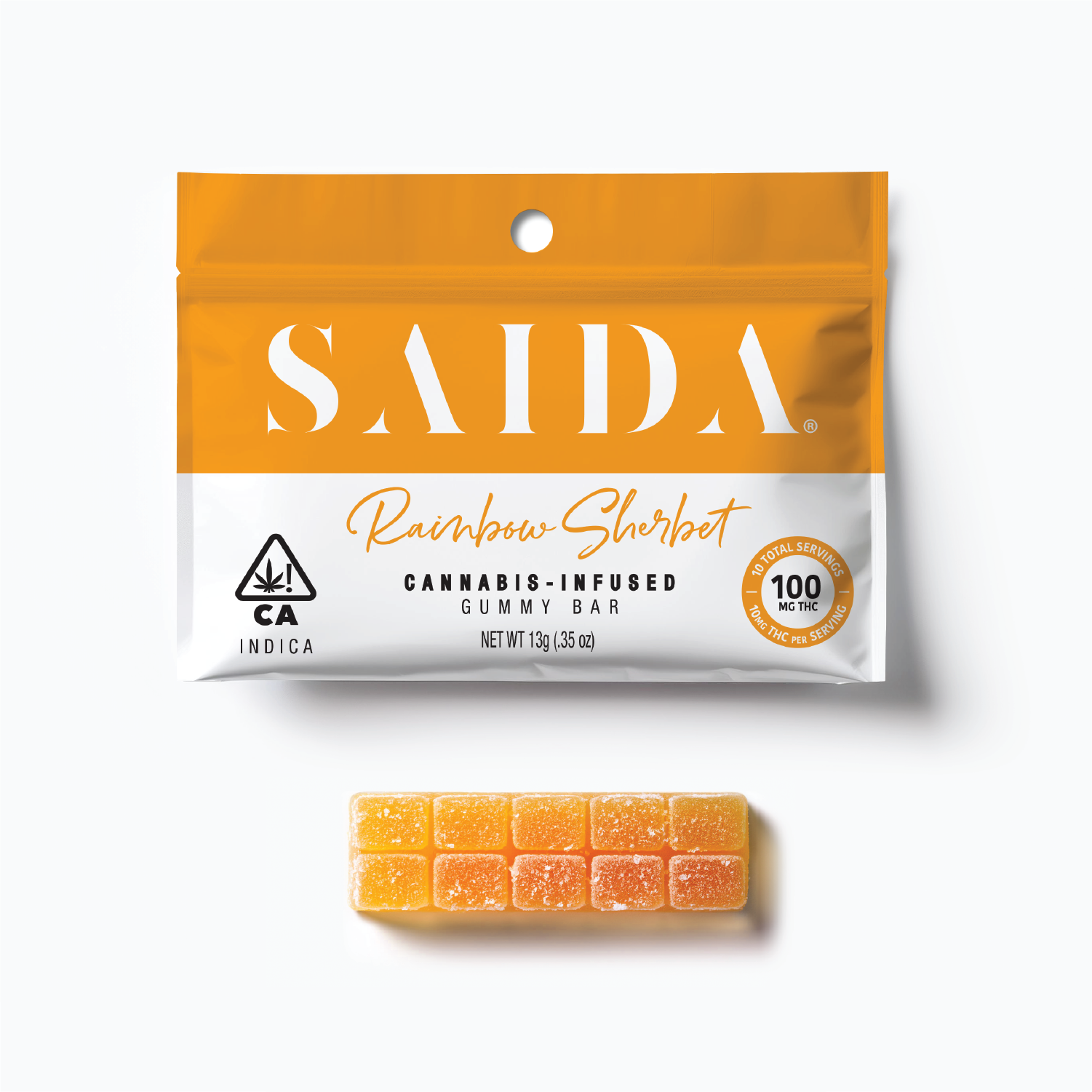 Saida Gummy Bar 100mg - Rainbow Sherbet (I)