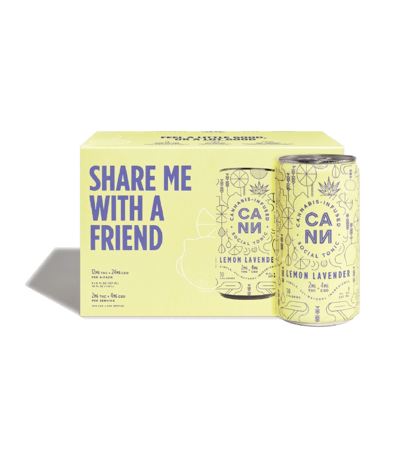Edible: Lemon Lavender (2:1 CBD:THC 6-Pack Drink) - 8oz