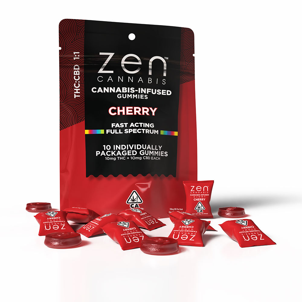 Zen - Edible: Cherry 1:1 (Gummy 10pk) - 100mg