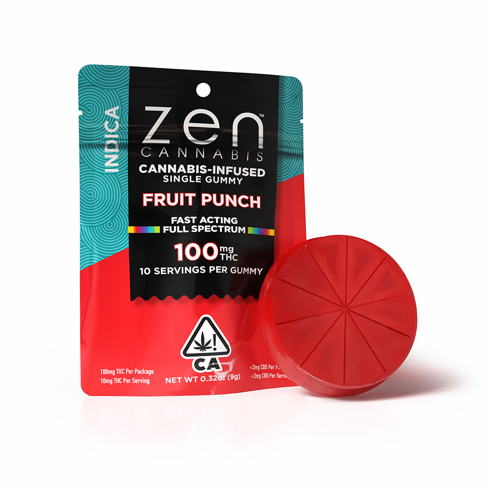 Zen - Edible: Fruit Punch Indica (Single Gummy) - 100mg