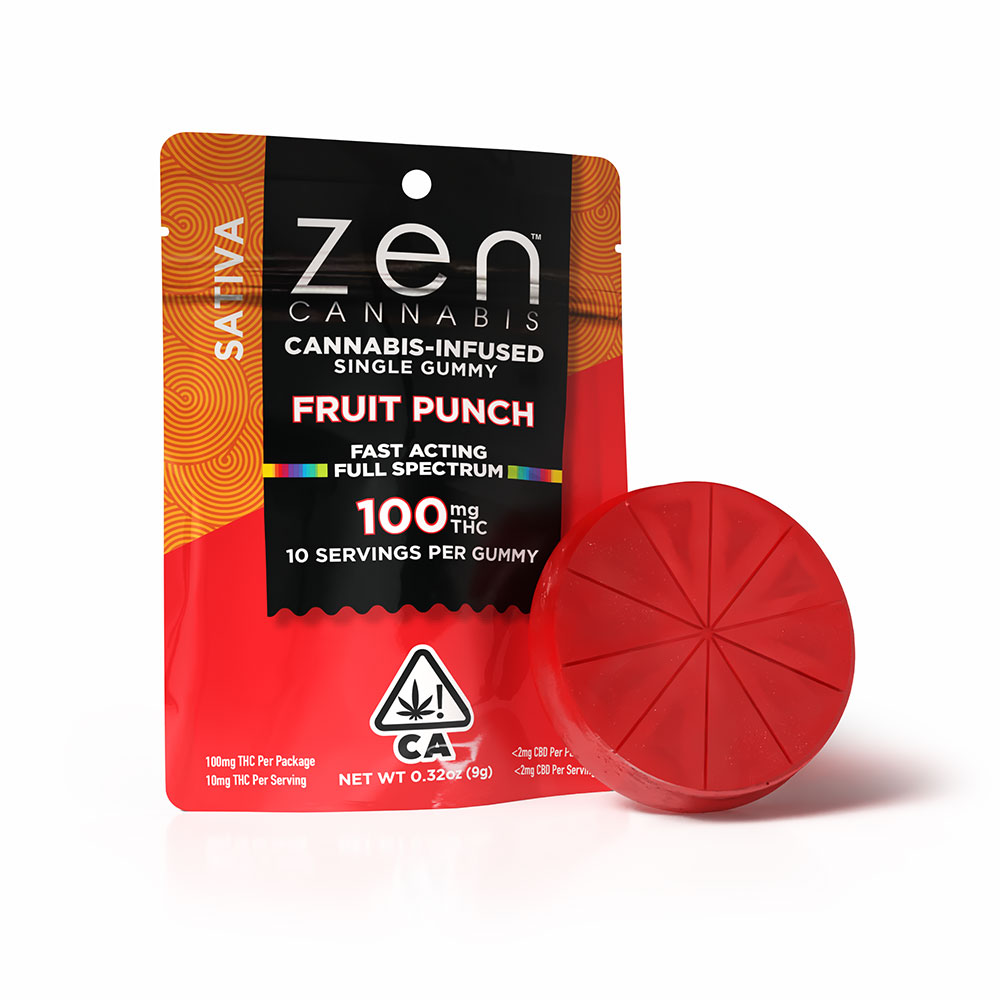 Zen - Edible: Fruit Punch Sativa (Single Gummy) - 100mg