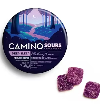 Camino Sours 1:1:1 Blackberry Dream Gummies 100mg 20pk (THC:CBD:CBN) (GF/DF)