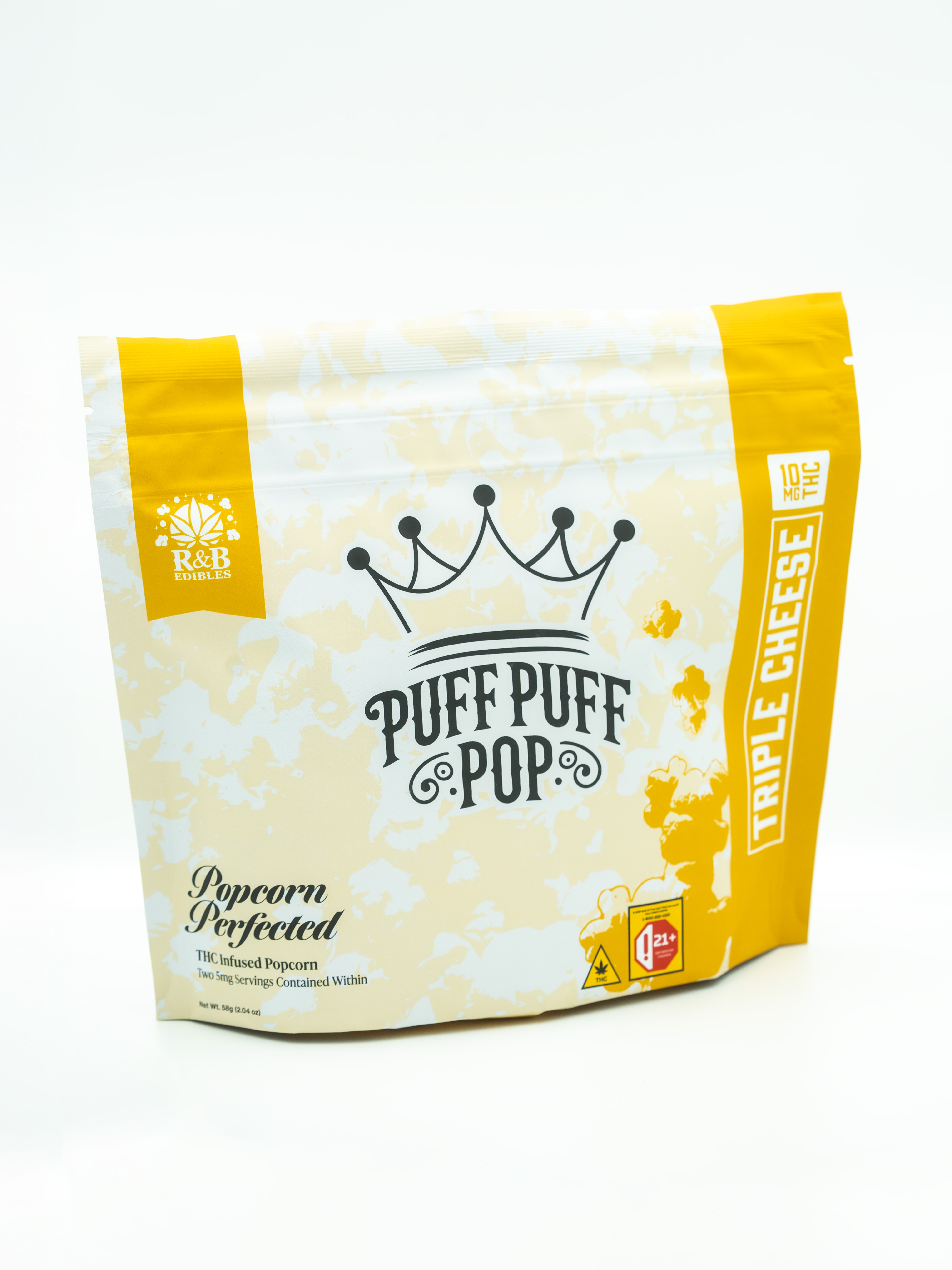 R&B Edibles | Triple Cheese Puff Puff THC Popcorn | 10mg THC