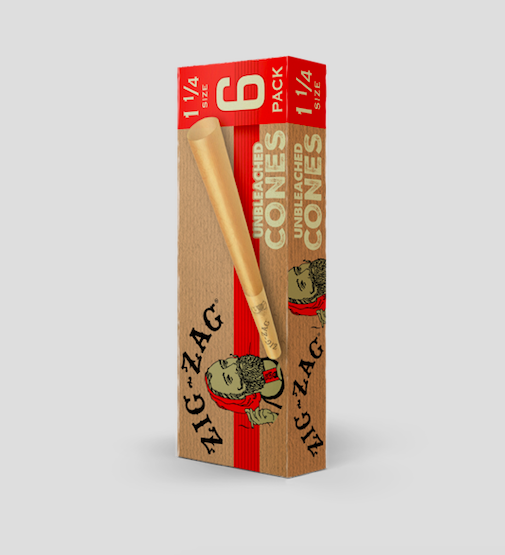 (ZZ001) 1 1/4 Cones | 6 Pack Unbleached Cones | Zig-Zag