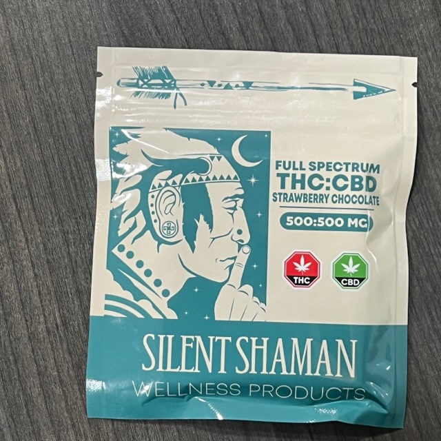 Silent Shaman Strawberry Chocolate 500mg THC /500mg CBD