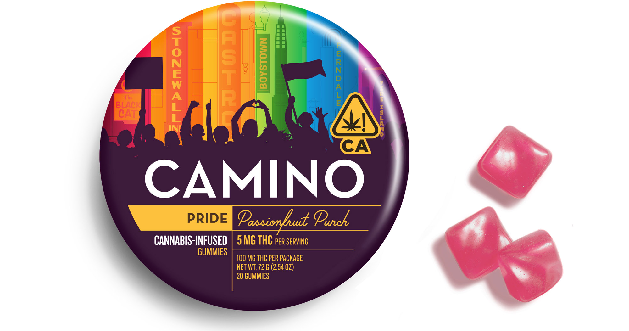 Camino Passionfruit Punch Pride Gummies 100mg San Diego, Vista