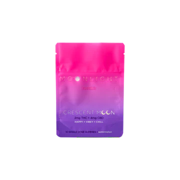 Moonlight | 10-count Crescent Moon CBD/THC Gummies | Watermelon