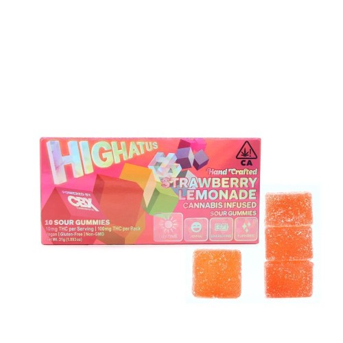 HIGHATUS - Sour Strawberry Lemonade 10pk Gummies - 100mg - Edible