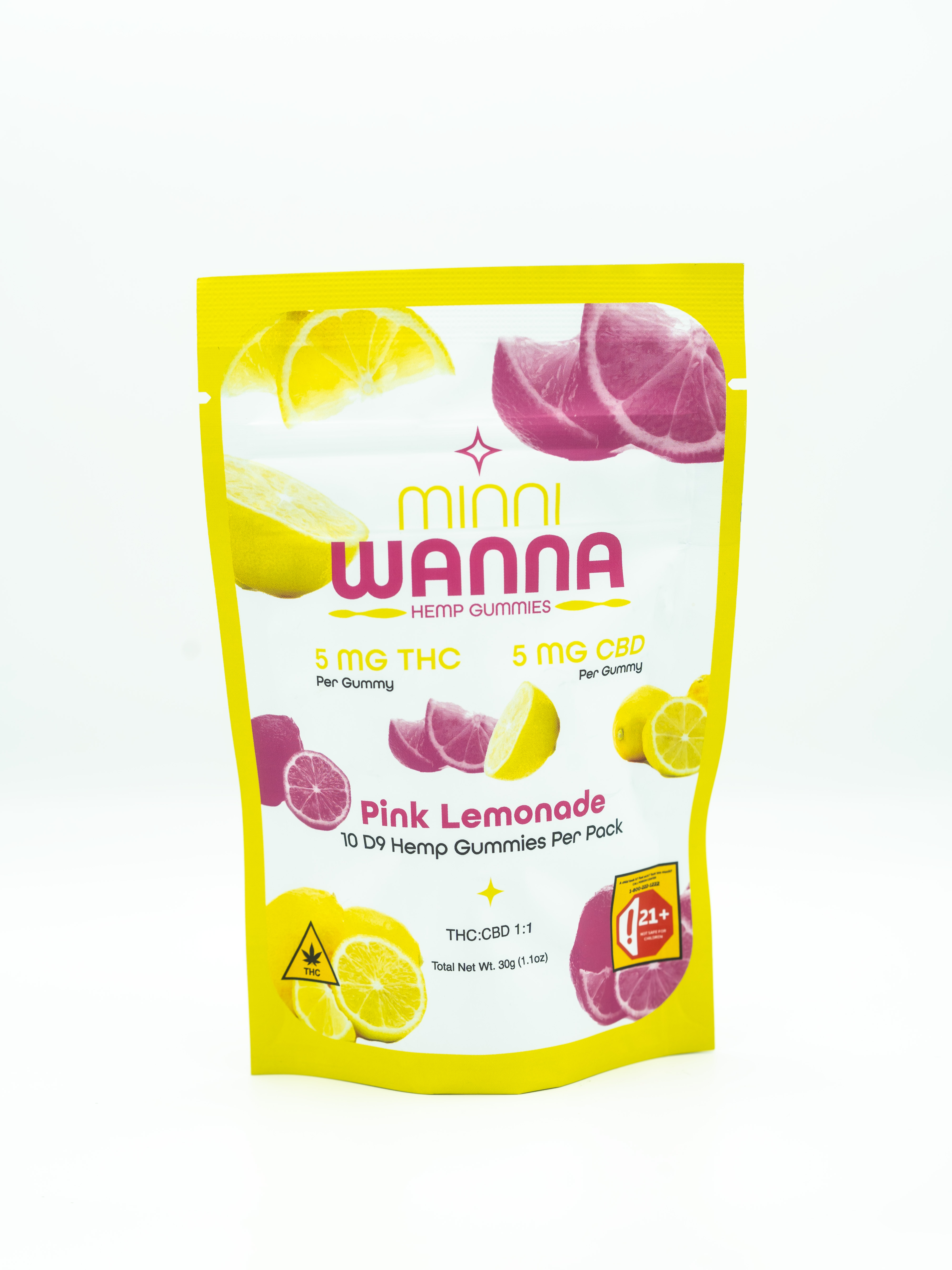 Minni Wanna | Pink Lemonade THC CBD Gummies | 50mg THC
