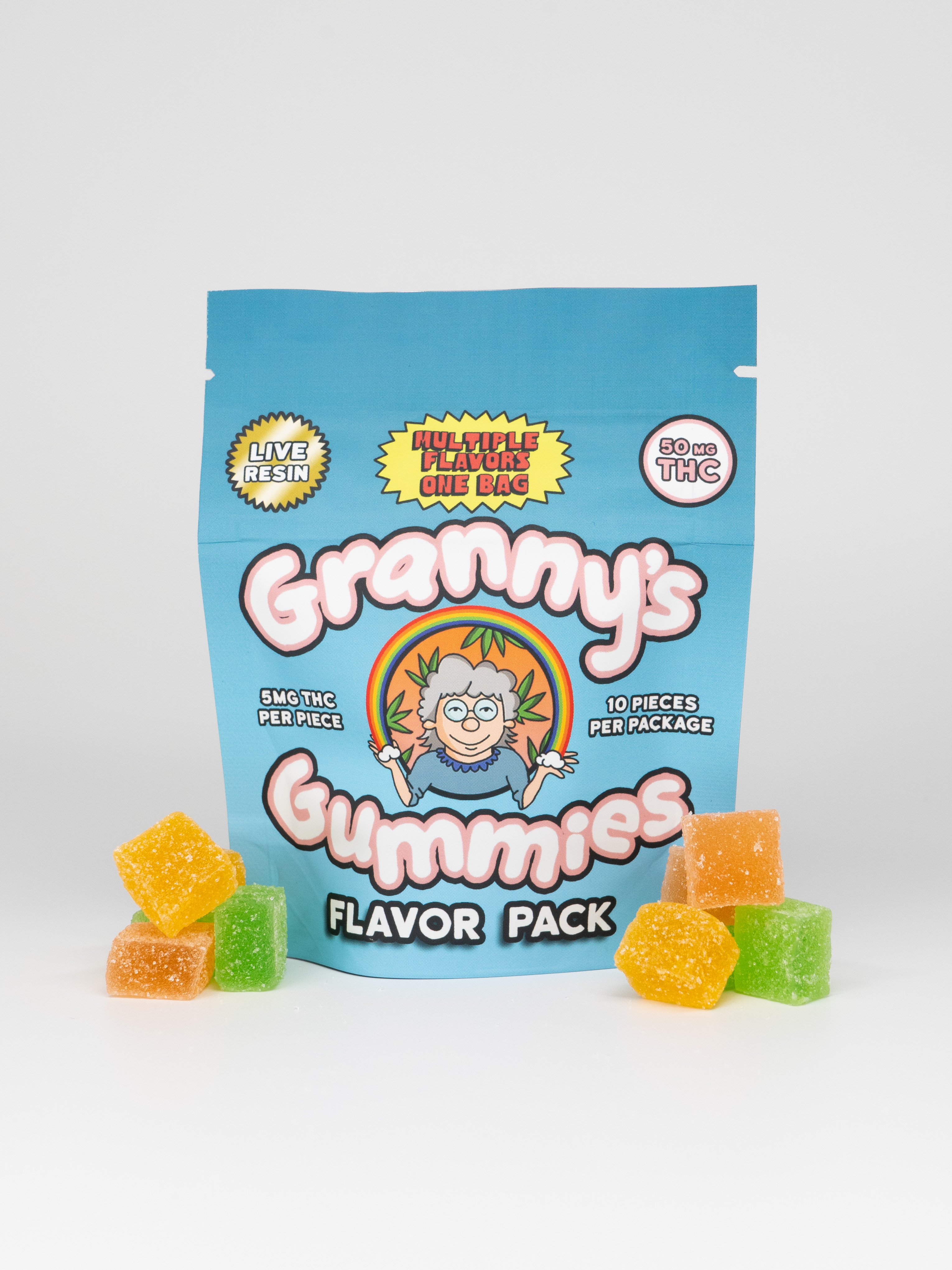 Granny's | Mixed Flavors Live Resin THC Gummies | 50mg THC