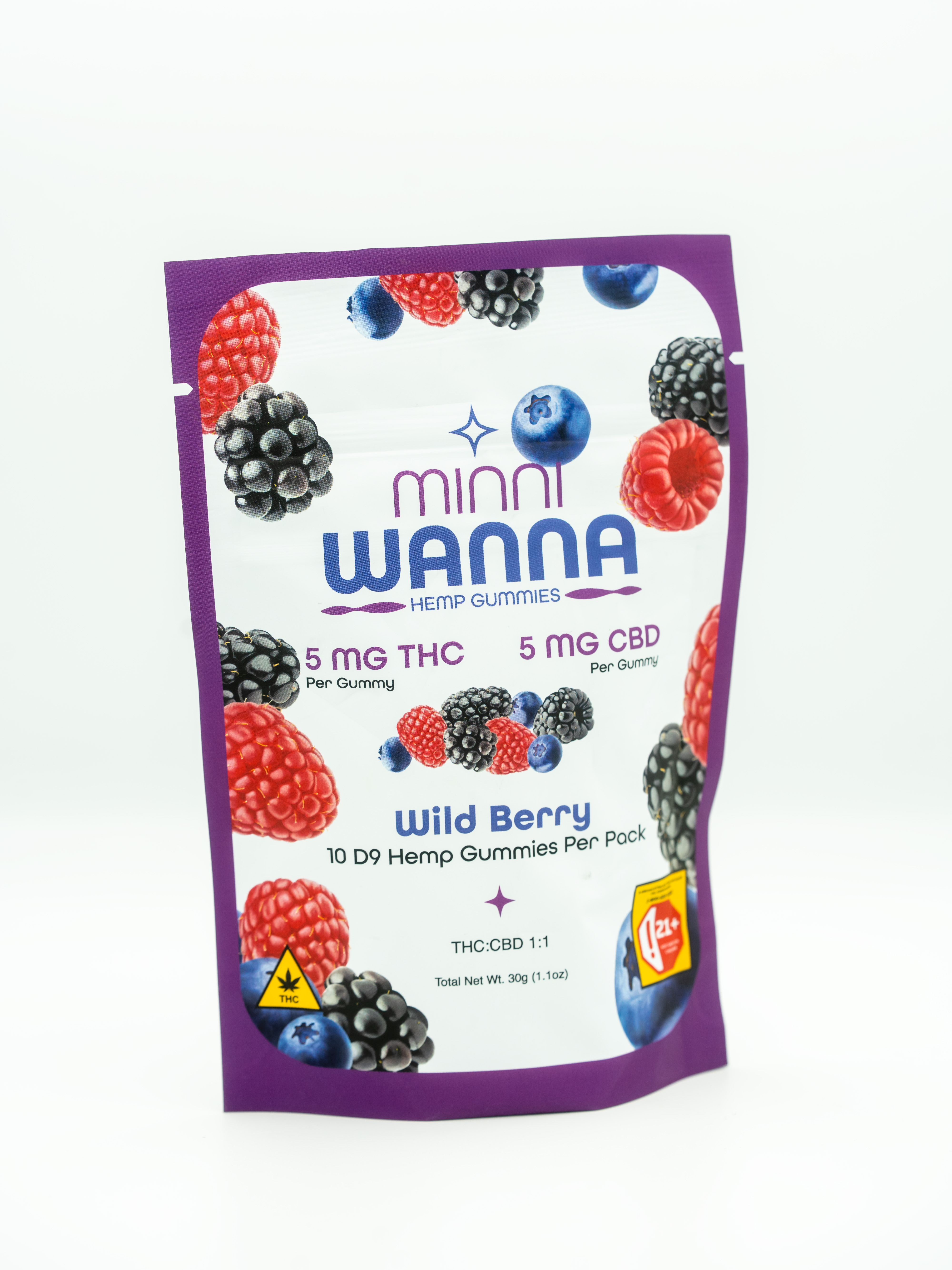 Minni Wanna | Wild Berry THC CBD Gummies | 50mg THC