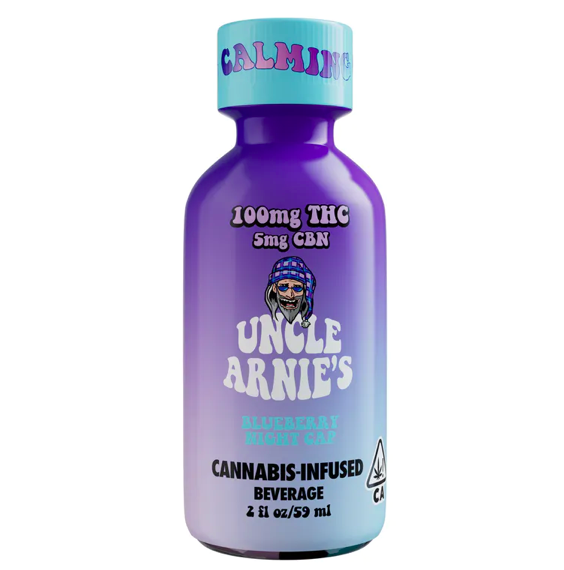 Blueberry "Night Cap" 20:1 THC:CBN 2oz Shot 100mg - Uncle Arnie's