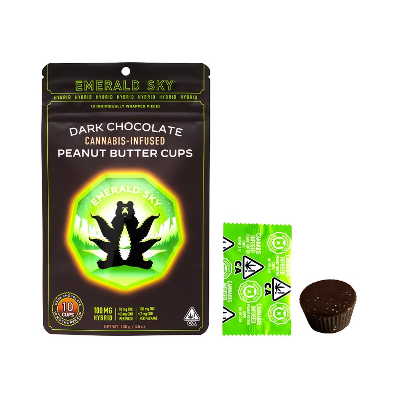 Emerald Sky Dark Chocolate Peanut Butter Cups (H) 10pk 100mg