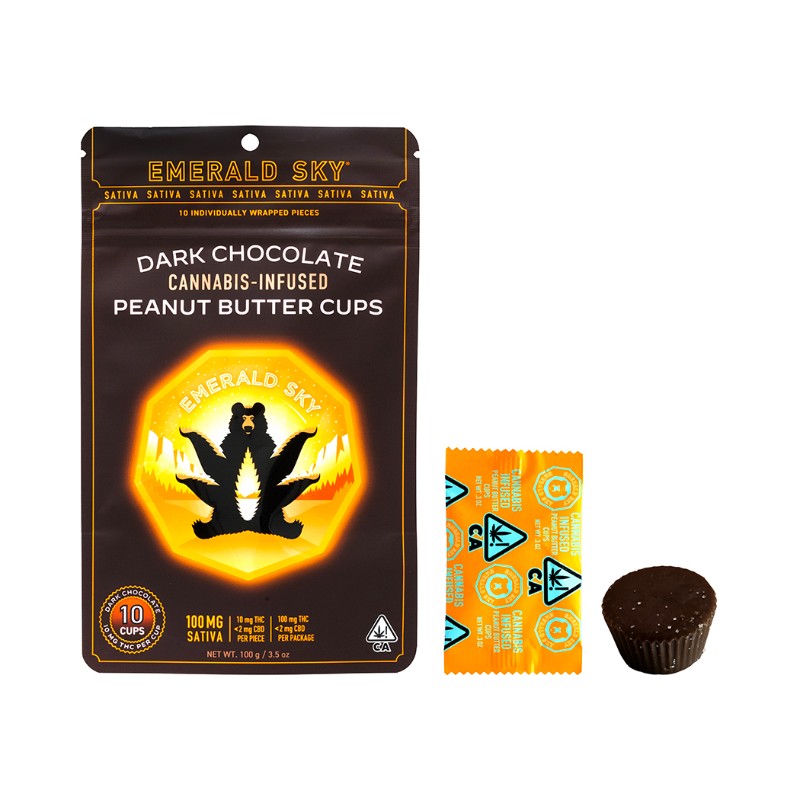 Emerald Sky Dark Chocolate Peanut Butter Cups (S) 10pk 100mg