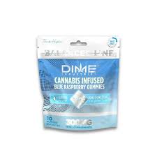 Dime Ind. "Morning" Balanced Gummies 1:1:1 THC:CBD:CBG 300mg - Blue Raspberry (H)