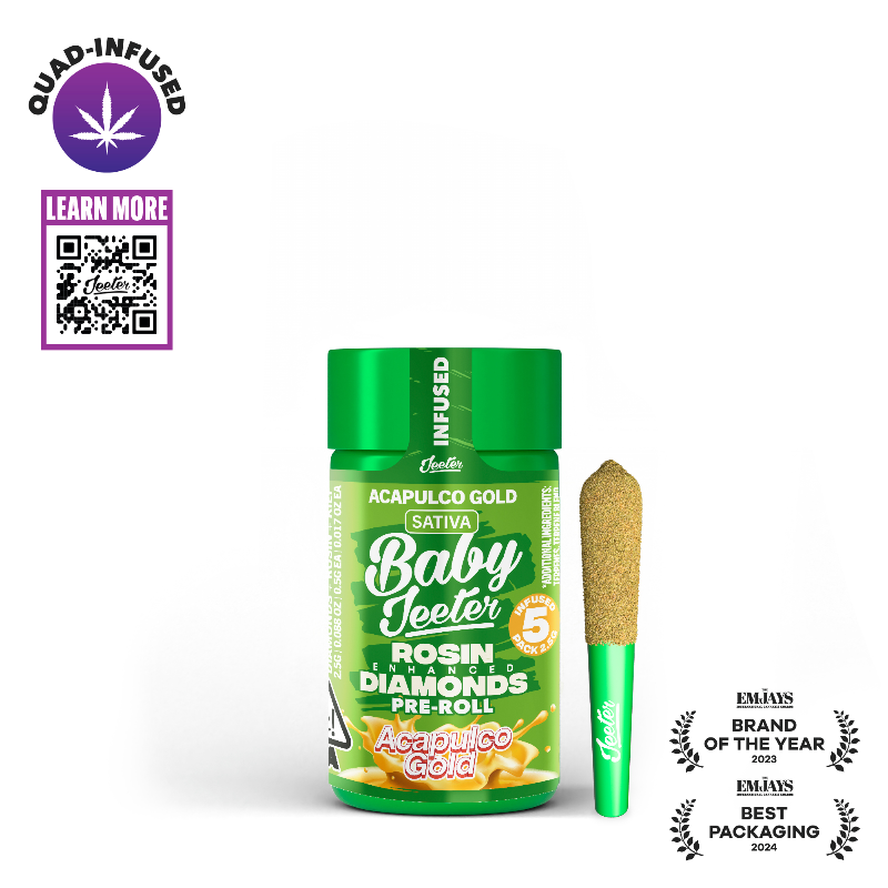 Baby Jeeter Acapulco Gold (S) Rosin Infused Preroll 5pk 2.5g