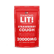 Diamond LIT Strawberry Cough Gummies Sativa 20k mg