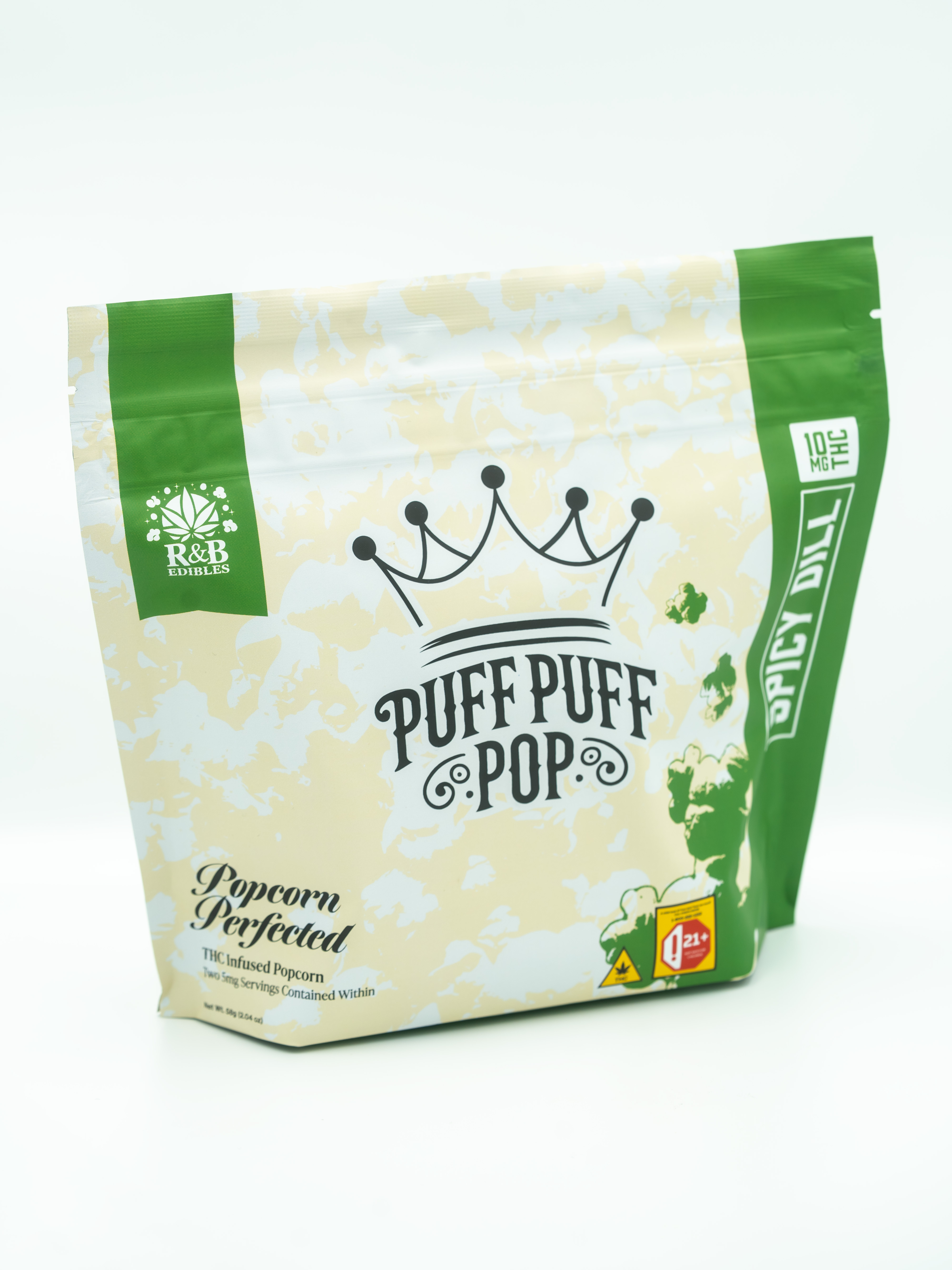 R&B Edibles | Dill Pickle Puff Puff THC Popcorn | 10mg THC