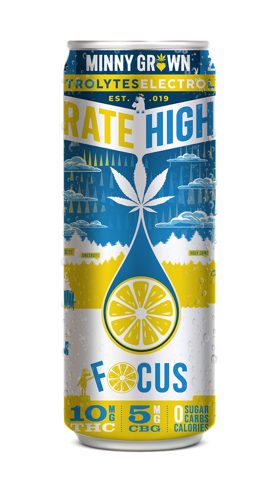 Minny Grown | Uplifting Lemon Squeeze THC CBG Mocktail | 10mg THC