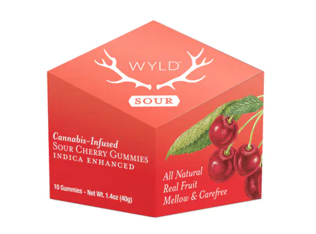 WYLD: Sour Cherry Indica Enhanced Gummies 100mg