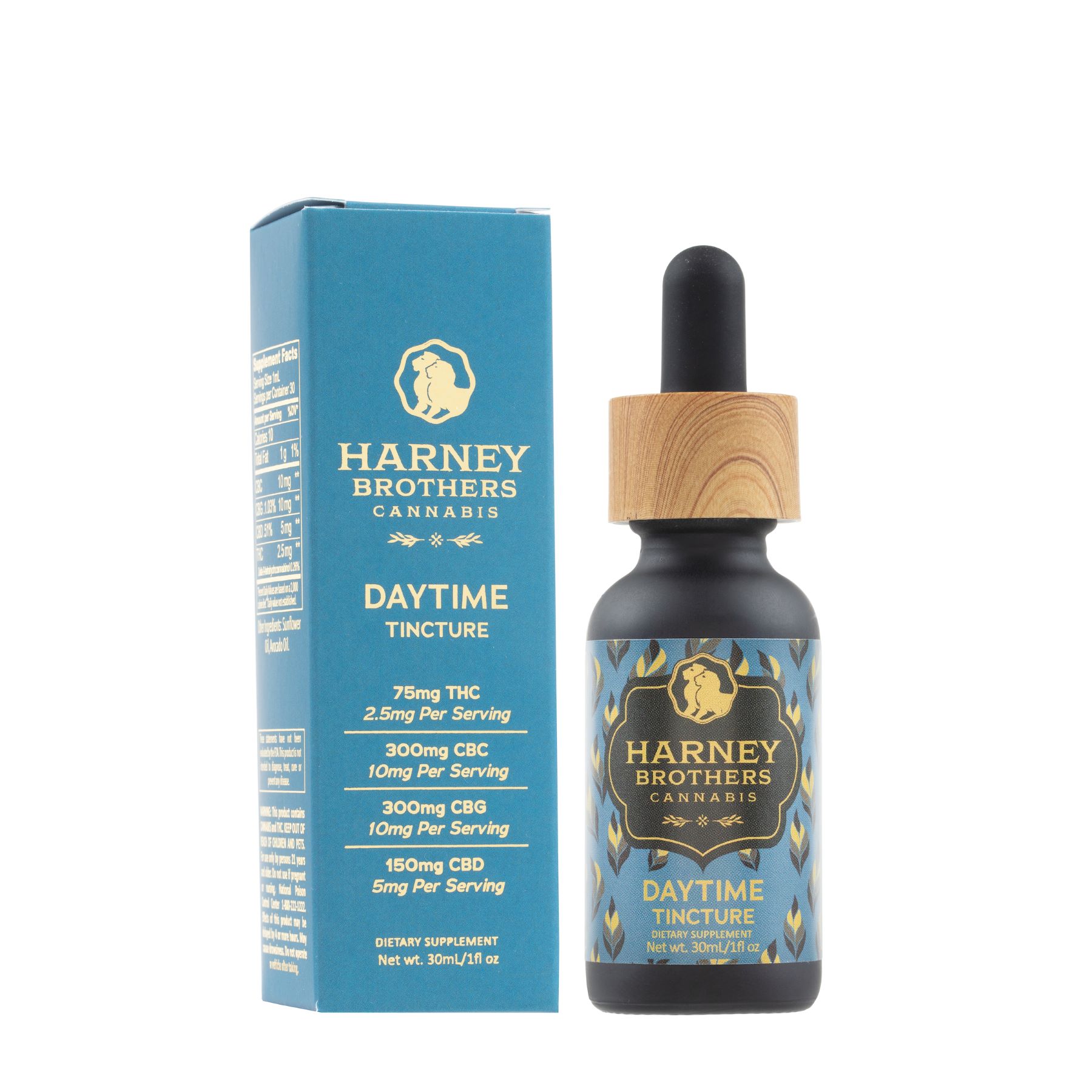 Harney Brothers | Daytime Tincture | 75mg THC 300mg CBC 300mg CBG 150mg CBD